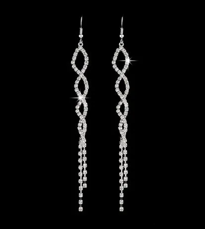 ZOSHI High Quality U Pick Style 2017 Bling Crystal Long Tassel Party Stud Dangle Drop Earrings Eardrop For Women Jewelry