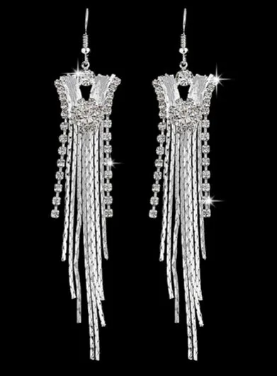 ZOSHI High Quality U Pick Style 2017 Bling Crystal Long Tassel Party Stud Dangle Drop Earrings Eardrop For Women Jewelry